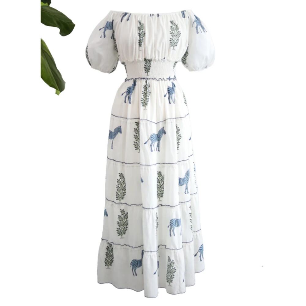 CJ LAING Luxe Happy Midi Dress Zebra Jukani Size‎ Large